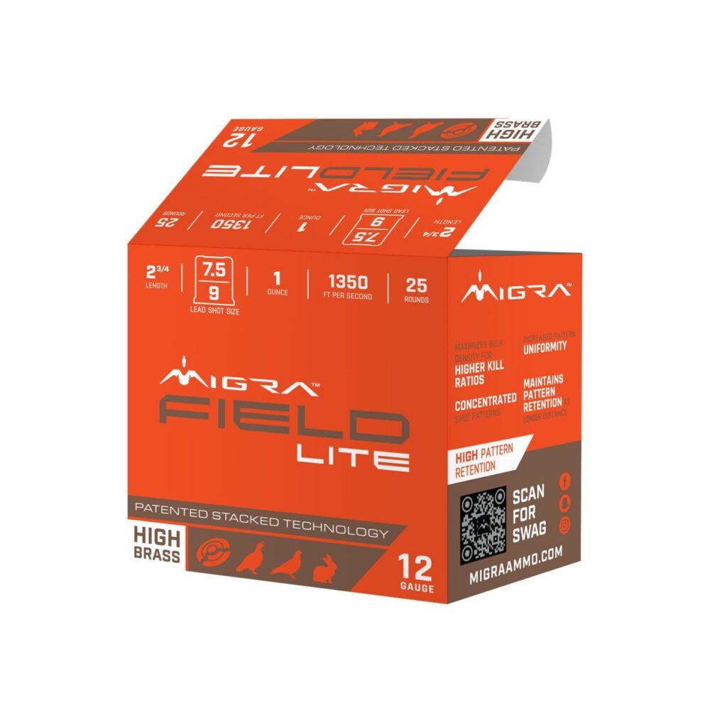 Migra Field Lite Stacked Shotshells 12ga 2-3/4" 1oz 1300 fps #7.5 & #9 25/ct