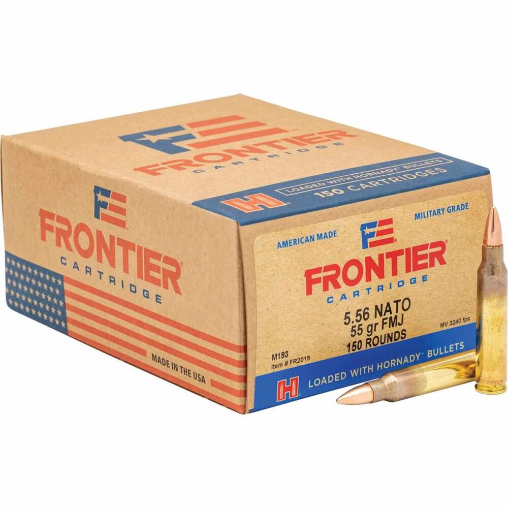 Hornady Frontier XM193 Oriented Rifle Ammunition 5.56X45 NATO 55gr FMJ 3240 fps 150/ct