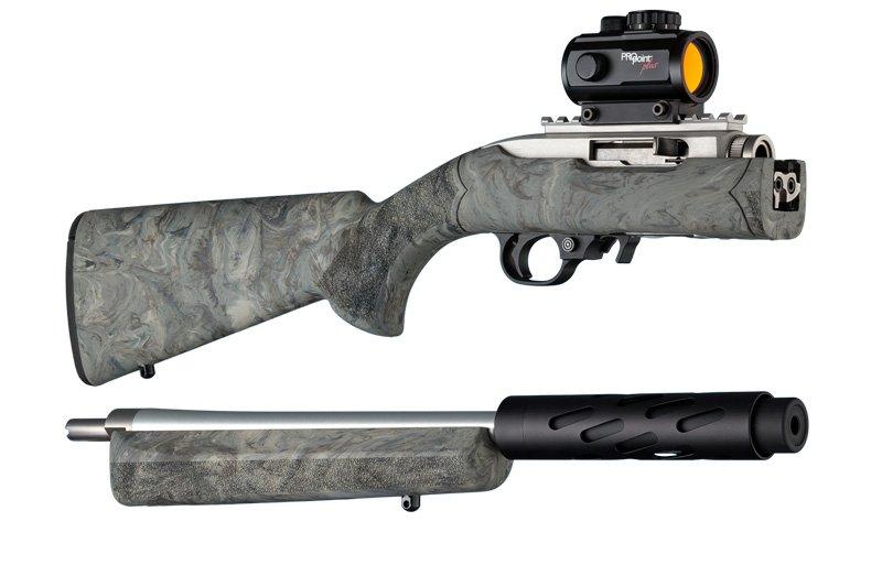 Hogue Ruger 10-22 Takedown Rub. OM Stock w/Standard Barrel Chan. Ghillie Green