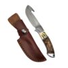 Sarge Knives Terrain Fixed Blade Knife 3-1/2" Gut Hook Wood & Stag