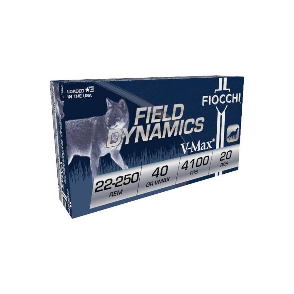 Focchi Field Dynamics V-Max Rifle Ammunition 22-250 Rem 40gr PT 4100 fps 20/ct