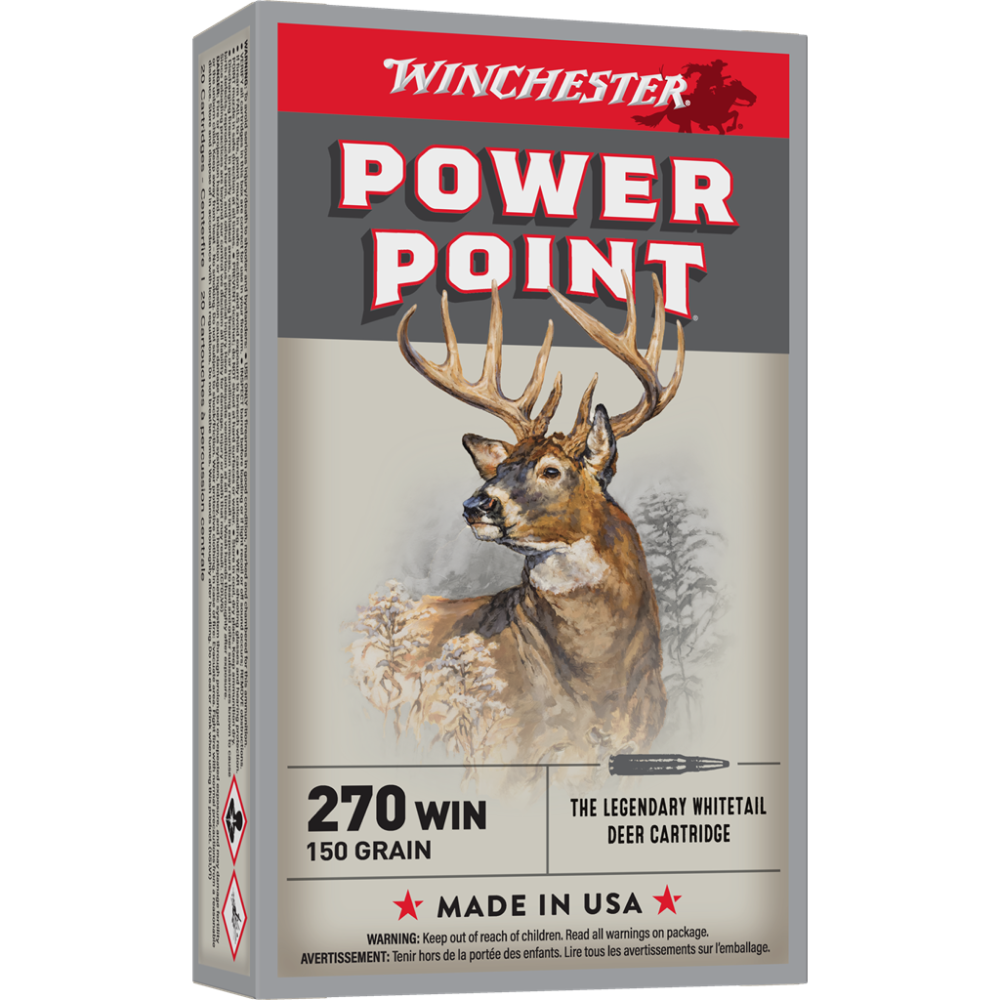 Winchester Power Point Rifle Ammunition .270 Win 150 gr. PSP 2850 fps 20/ct