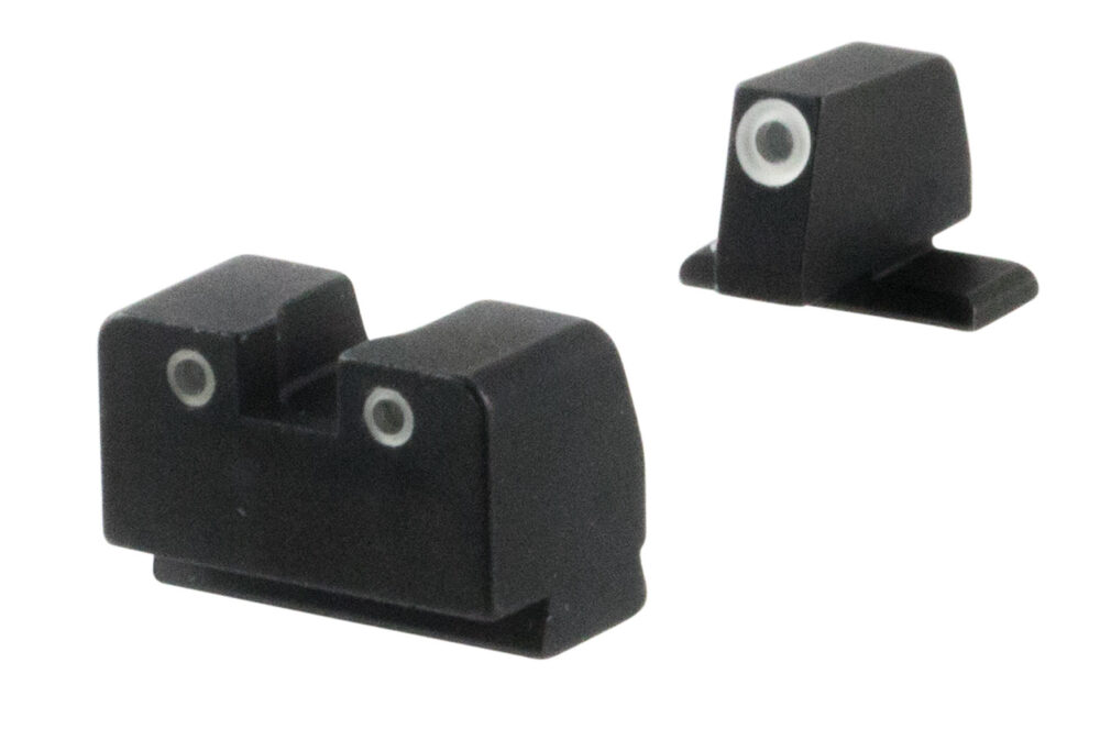 AmeriGlo SG181 Optic Compatible Sight for Sig Sauer  Tall Suppressor Green Tritium White Outline Front Sight-Green Tritium White Outline Rear Sight