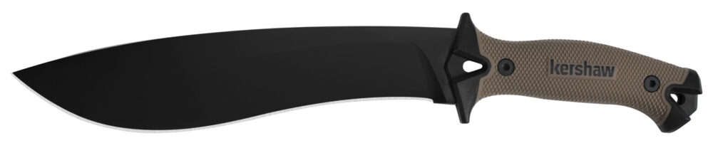 Kershaw Camp 10 Fixed Machete Knife 10" Recurve Blade Tan and Black