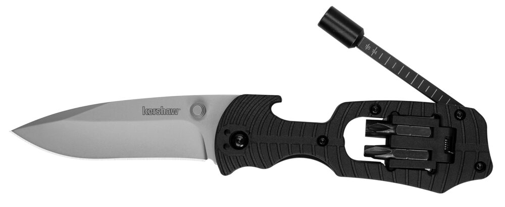 Kershaw Select Fire Folding Knife 3-2/5" Drop Point Blade Black