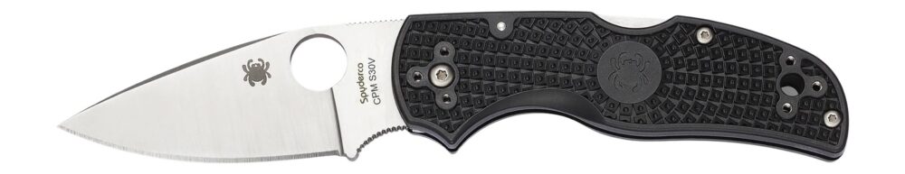 Spyderco C41PBK5 Native 5 Lightweight 2.95" Folding Spear Point Plain CPM S35VN SS Blade Black Bi-Directional Texturing FRN Handle Includes Pocket Clip