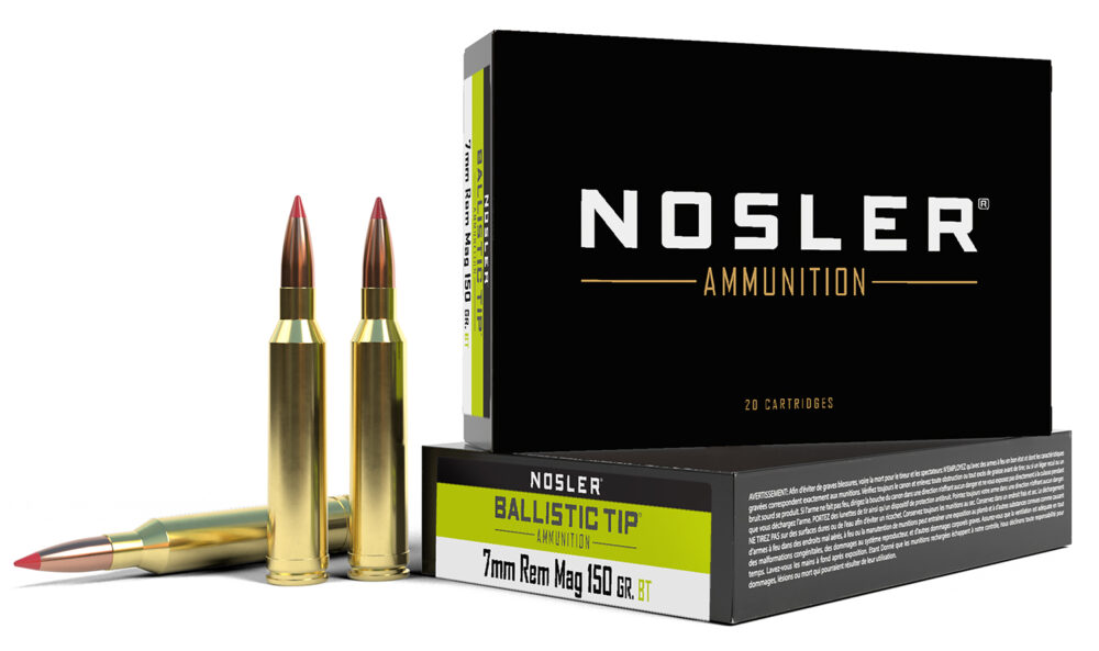 Nosler Ballistic Tip Rifle Ammunition 7mm Rem Mag 150gr PT 3050 fps 20/ct