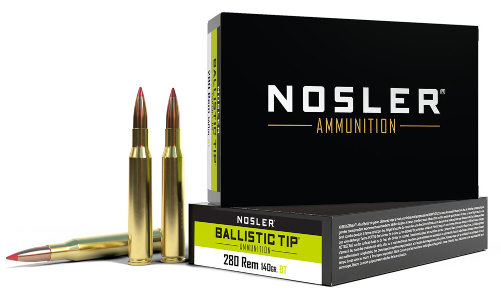 Nosler Ballistic Tip Hunting Rifle Ammunition .280 Rem 140gr PT 3000 fps 20/ct