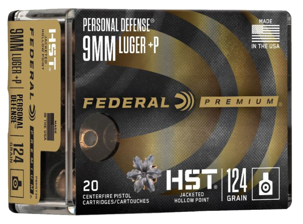 Federal Personal Defense HST Handgun Ammunition 9mm Luger( +P) 124 gr. JHP 1200 fps 20/ct