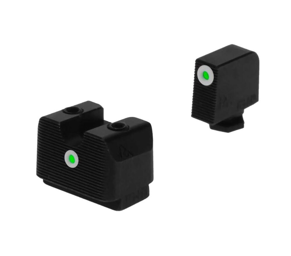 Rival Arms RA4B231G In-Line MOS Night Sights for G17/G19  Green Tritium White Outline Front Sight-Green Tritium White Outline Rear Sight