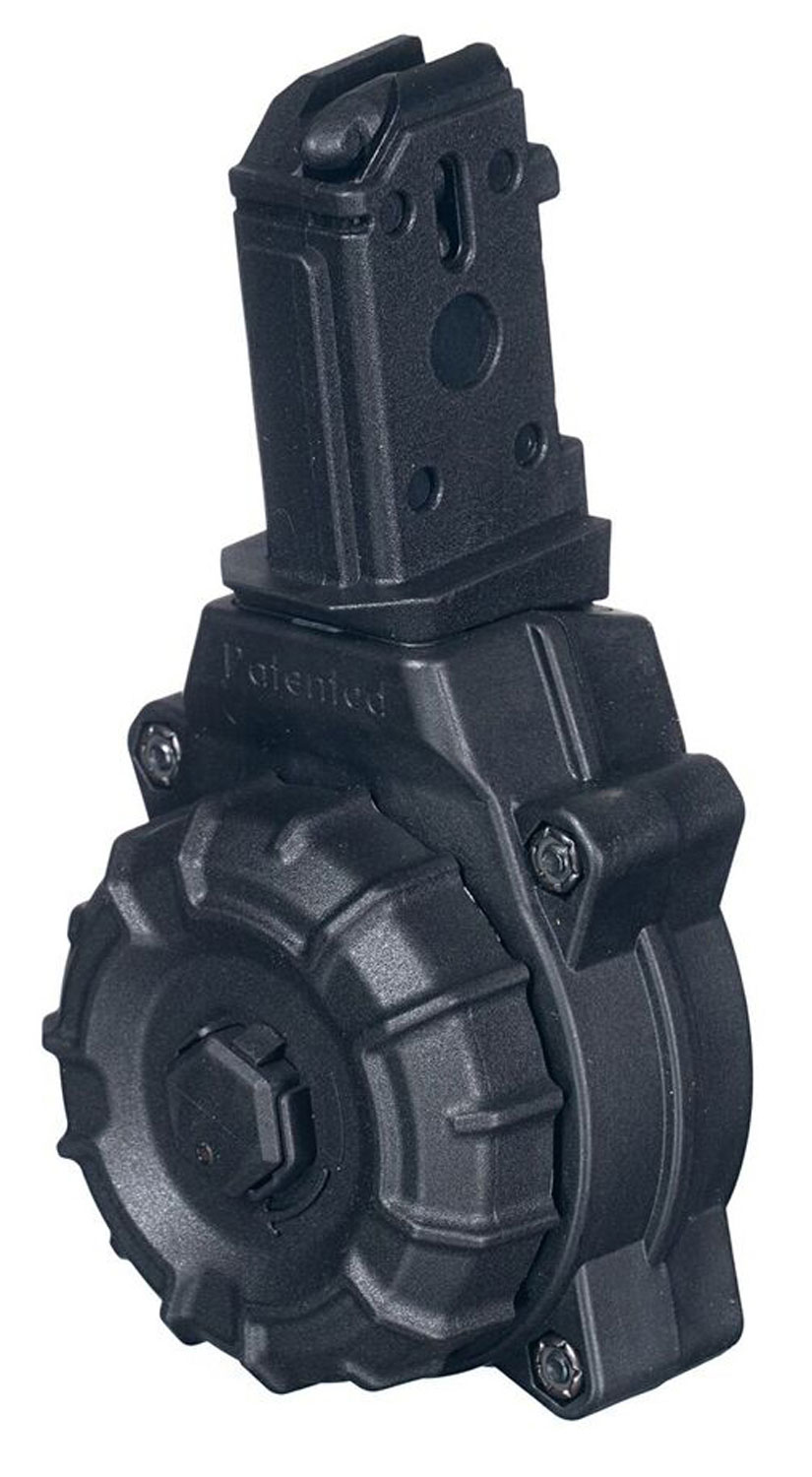 Promag Handgun Drum Magazine Fits CZ Scorpion 9mm - Black Polymer 30/rd