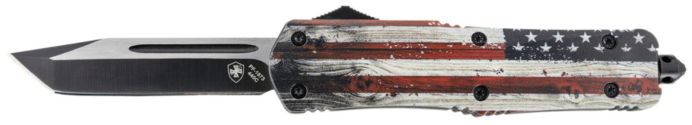 Templar Knife Large Knife 3-1/2" Tanto Blade Wood US Flag