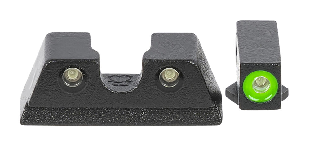 Meprolight USA 402203111 Hyper-Bright  Green Tritium Green Outline Front Sight-Green Tritium Black Outline Rear Sight Glock 42/43