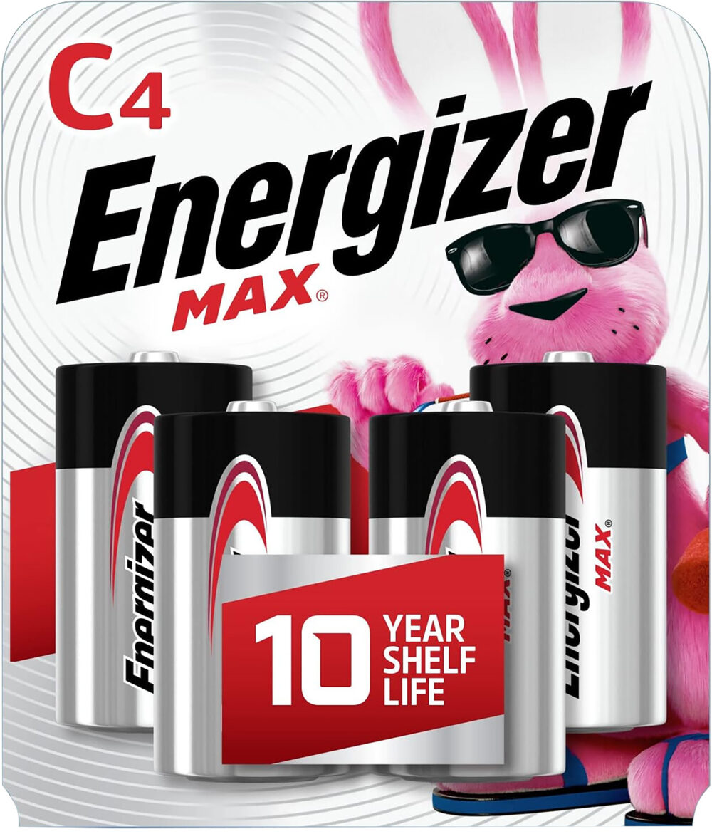 Energizer E93BP4 C Max Black & Silver 1.5V Alkaline, Qty (4) Single Pack