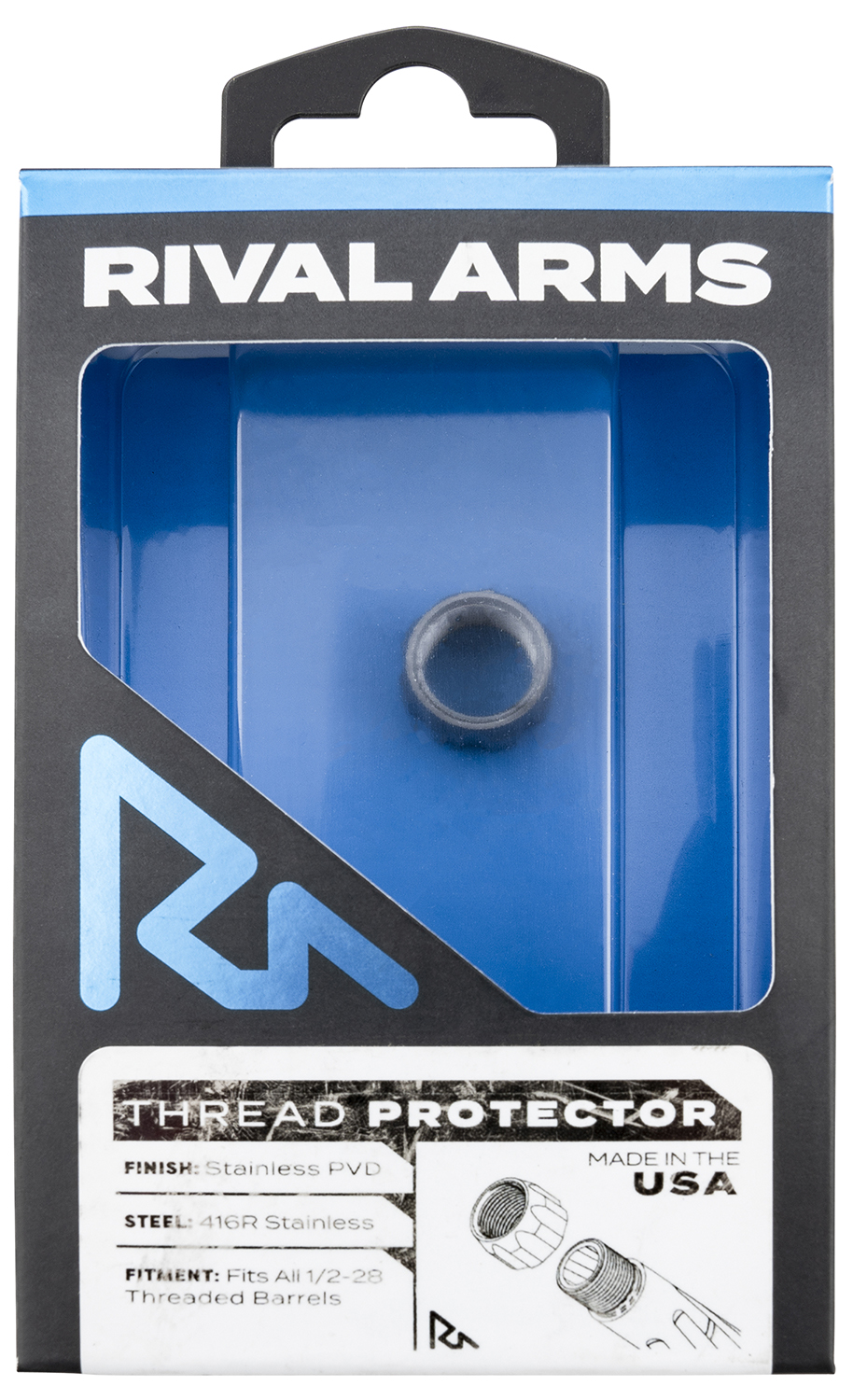 Rival Arms RARA300001D Thread Protector  9mm Luger Stainless PVD 416R Stainless Steel 1/2"-28 tpi