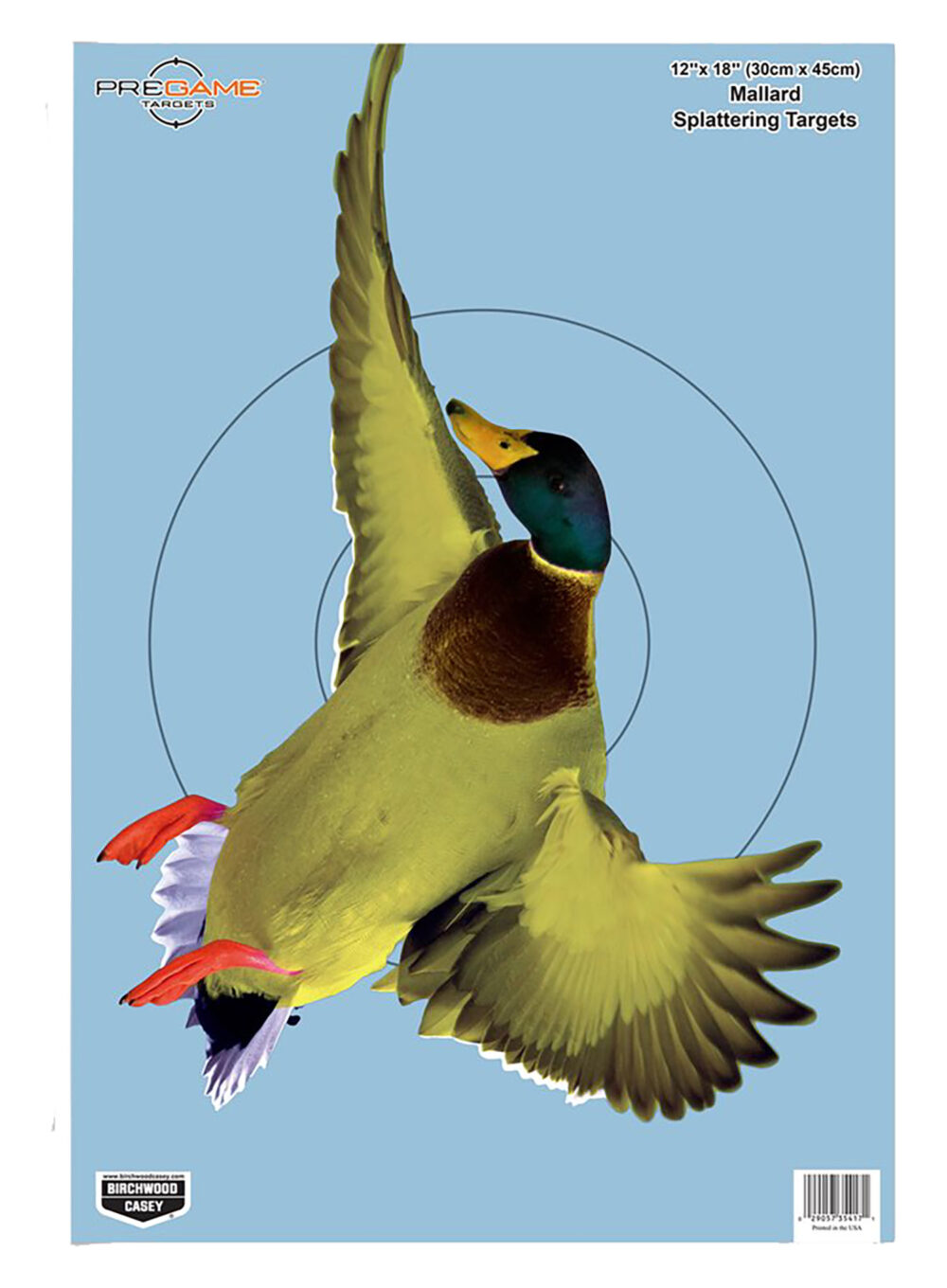 Birchwood Casey 35407 Pregame  Duck Paper Hanging Rifle/Shotgun 12" x 18" Impact Enhancement 8 Per Pkg