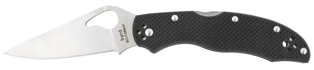 Spyderco BY01GP2 Byrd Harrier 2 3.39" Folding Clip Point Plain 8Cr13MoV SS Blade Black  Textured G10 Handle Includes Pocket Clip