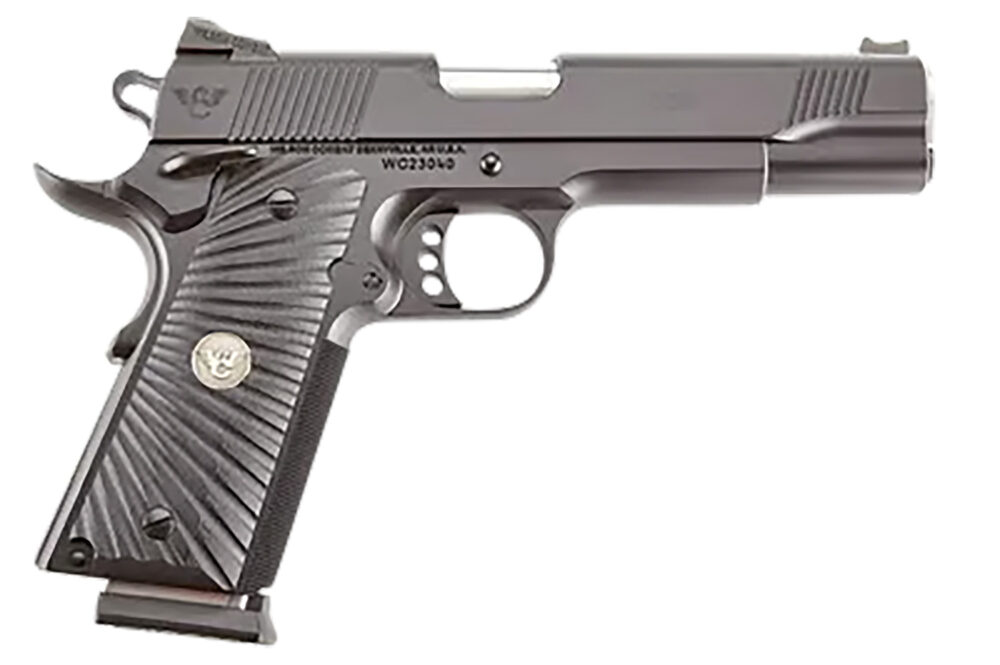 Wilson Combat CQBFS9A CQB  Full Size Frame 9mm Luger 10+1 5" Match Grade Barrel, Black Serrated Carbon Steel Slide, Black Armor-Tuff Carbon Steel Frame w/Beavertail, Black G10 Starburst Grip