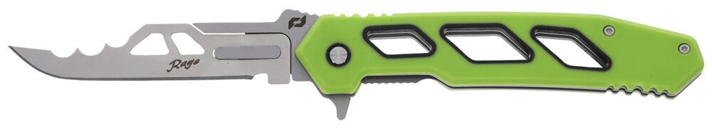 Schrade 1197646 Isolate Enrage 8 3" Scalpel Plain Satin 420A Steel Blade, Green Non-Slip Carbon Fiber Handle, Includes Blade Removal Tool/Case/Sheath/