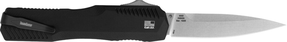 Kershaw Livewire OTF Automatic Knife 3-3/10" Drop Point Blade Black