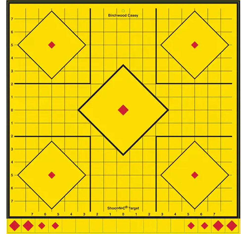 Birchwood Casey LRSIT-5PK Long Range  Self-Adhesive Paper Yellow 17.75" 5-Diamond 5 Pack