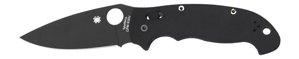 Spyderco C95GPBBK2 Manix 2  XL 3.85" Folding Plain Black DLC CPM S30V SS Blade/Black Textured G10 Handle Includes Pocket Clip