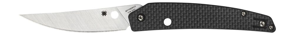 Spyderco C242CFP Ikuchi  3.26" Folding Plain CPM S30V SS Blade/Black Textured Carbon Fiber/G10 Handle Includes Pocket Clip