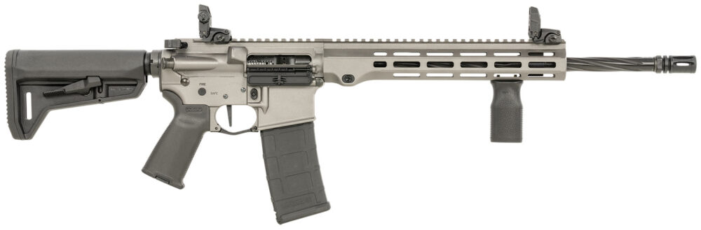 Maxim Defense MXM49734 MD15 L 5.56x45mm NATO 30+1 16" Fluted Barrel, Sniper Gray Rec/M-LOK Handguard, Black Magpul Furniture, SL-K Stock, MBUS Sights, Blackout Defense Flat Trigger