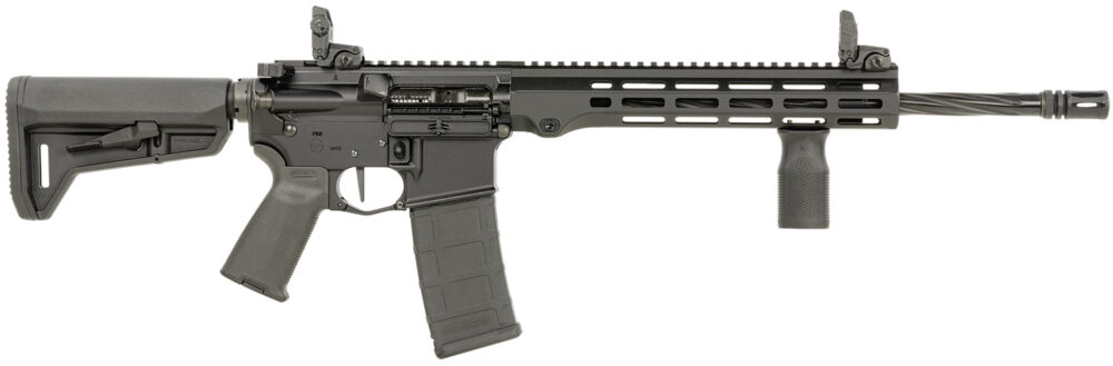 Maxim Defense MXM49737 MD15 L 5.56x45mm NATO 30+1 16" Fluted Barrel, Black, M-LOK Handguard, Magpul Furniture, SL-K Stock, MBUS Sights, Blackout Defense Flat Trigger