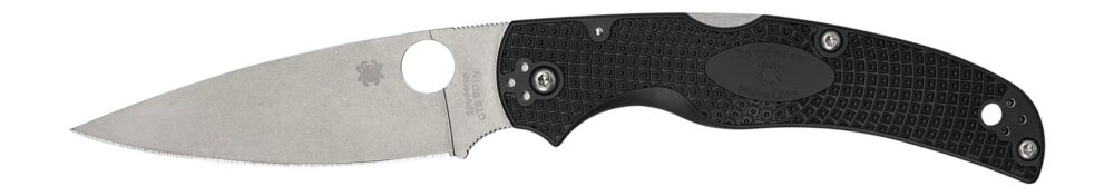 Spyderco C244PBK Native Chief Lightweight 4.02" Folding Plain Stonewashed CTS BD1N SS Blade/Black Textured FRN Handle Includes Pocket Clip