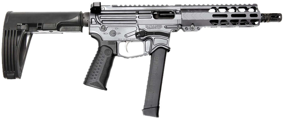 Battle Arms Development XIPHOS004 Xiphos  9mm Luger 30+1 8.50" Black Barrel, M-LOK Handguards, Combat Gray Aluminum Picatinny Rail Receiver  Black Synthetic Adjustable Stock, Adj Black Grips