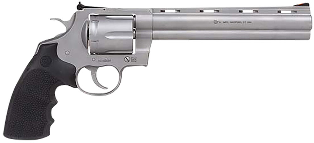 Colt Mfg PYTHONSM8RTS Python  357 Mag/38 Special 6 Shot 8" Bead Blasted Vent Rib Barrel, Cylinder & Frame, Black Rubber Grip, Exposed Hammer