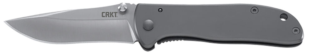 CRKT 6450S Drifter  EDC 2.88" Folding Drop Point Plain Satin 8Cr14MoV SS Blade, Silver Stainless Steel Handle