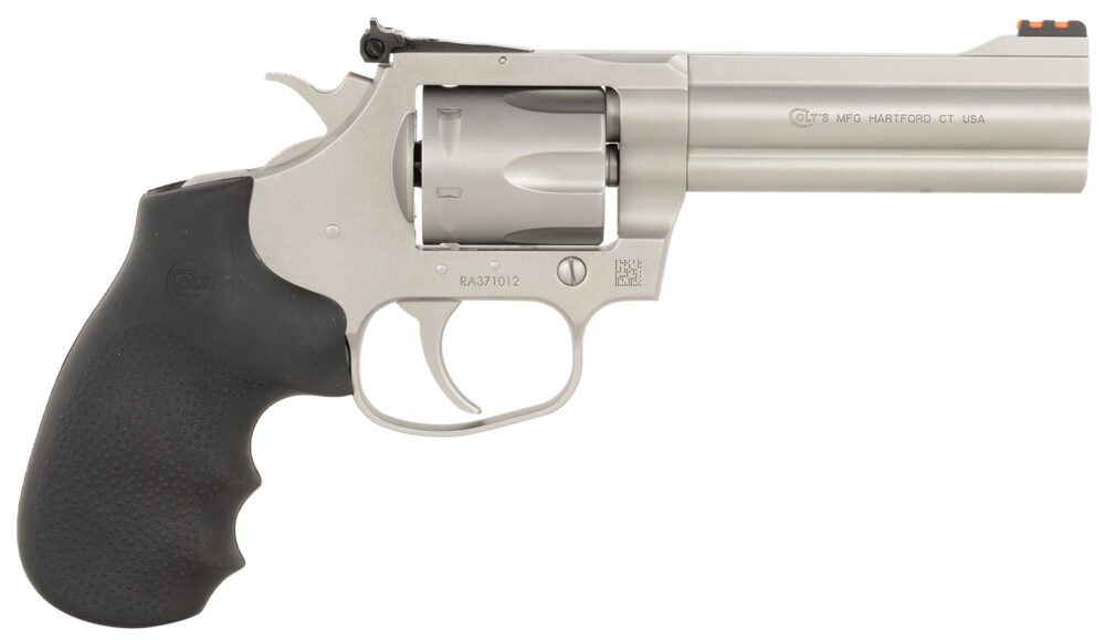 Colt Mfg KCOBRASM4RTS King Cobra Target 357 Mag 6 Shot 4.25" Matte Stainless Steel Barrel, Cylinder & Frame, Black Hogue Overmolded Grips, Exposed Hammer
