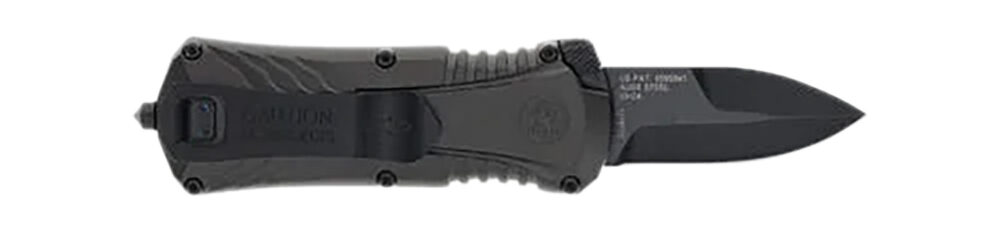 M&P Accessories 1219171 M&P  Compact 1.90" OTF Plain Black Oxide Stainless Steel Blade, Gray/Black Aluminum Handle
