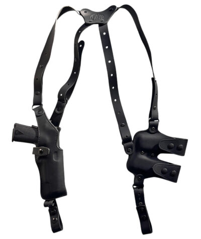 1791 Gunleather NSS2.4SBLVR Optic Ready Shoulder Vertical Black Fits Sig P320 Right Hand