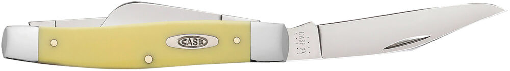 Case 00203 Stockman  Large Folding Clip Point/Spey Plain Tumble Polish Carbon Steel Blade/Smooth Yellow Synthetic Handle