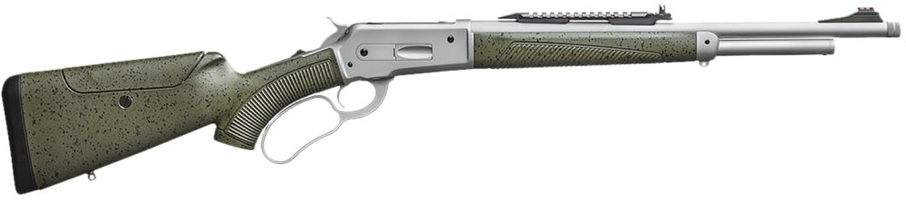 Davide Pedersoli 010G732457 Boarbuster Guidemaster-X 45-70 Gov 5+1 19" Silver Cerakote Threaded Barrel & Receiver w/Picatinny Rail, Green Adj Cheek Riser Synthetic Stock