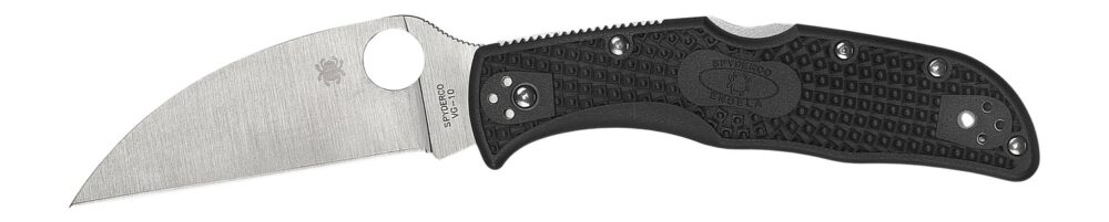 Spyderco C243FPWCBK Endela Lightweight 3.40" Folding Wharncliffe Plain VG-10 SS Blade, Black Textured FRN Handle