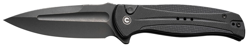 Civivi Knives C23053-1 Incindie  3.48" Folding Spear Point Plain Black Stonewashed 14C28N Steel Blade, Black Textured G10 Handle