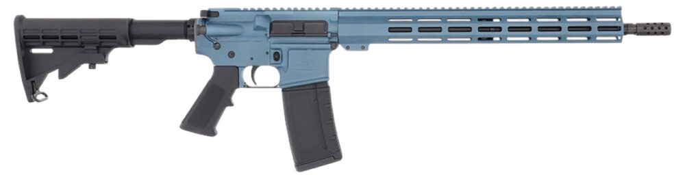 Great Lakes Firearms GL15223BLU AR-15  223 Wylde 30+1 16" Black Nitride Threaded Barrel, Blue Titanium Cerakote Aluminum Receiver w/Picatinny Rail, M-LOK Handguard, Black Polymer Stock, Mil-Spec Grip