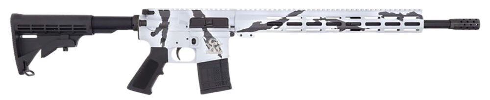 Great Lakes Firearms GL15223PSNO AR-15  223 Wylde 30+1 16" Black Nitride Threaded Barrel, Pursuit Snow Cerakote Aluminum Receiver w/Picatinny Rail, M-LOK Handguard, Black Polymer Stock, Mil-Spec Grip