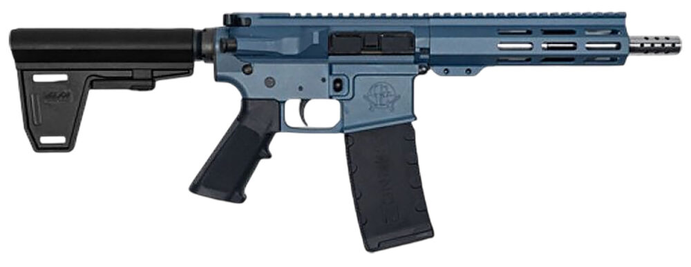 Great Lakes Firearms GL15223SSPBBLU AR-15  223 Wylde 30+1 7.50" Black Nitride Threaded Barrel, M-LOK Handguard, Blue Titanium Cerakote Aluminum Receiver w/Picatinny Rail, Black Polymer Mil-Spec Grip