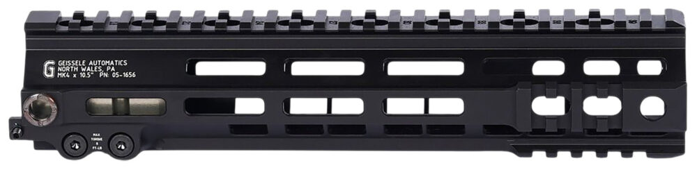 Geissele Automatics 051656B Super Modular Rail Mk4 Black Aluminum 10.50" Long