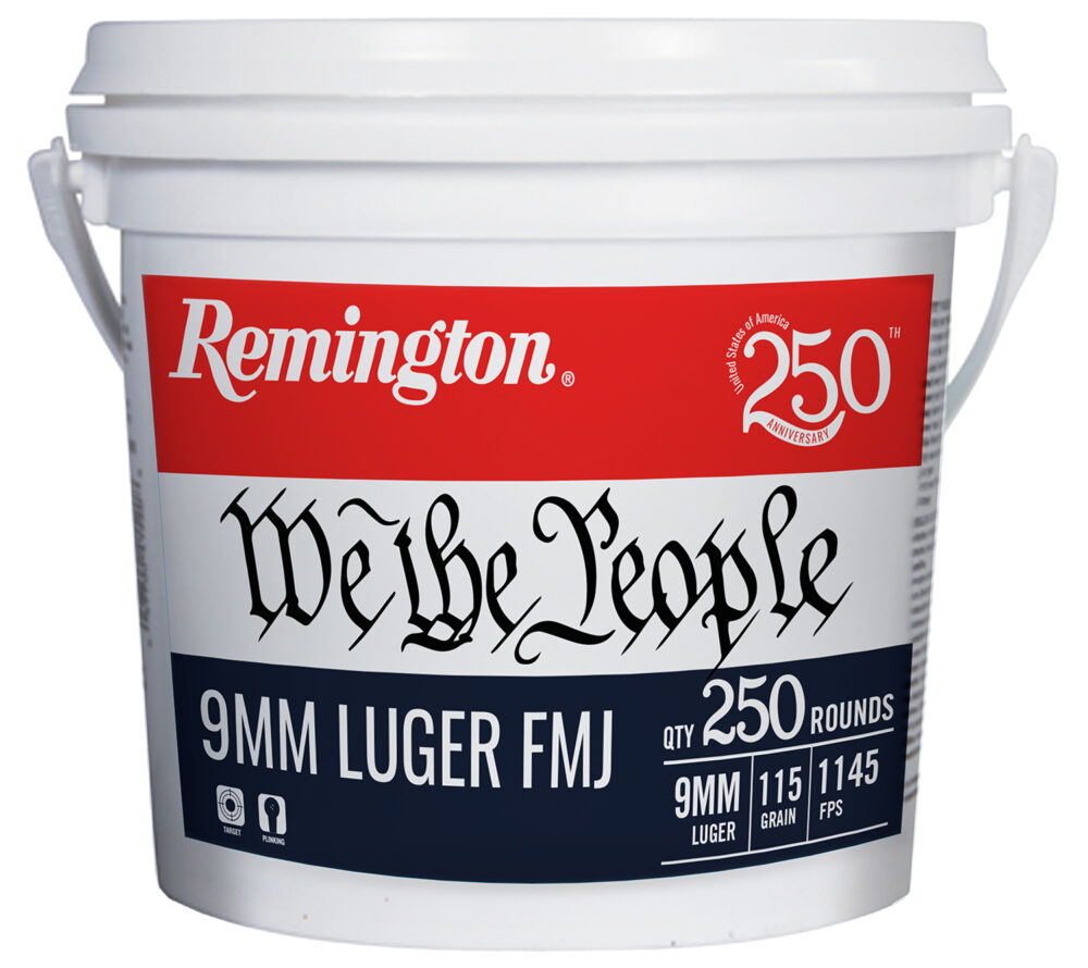 Remington "We the People" Handgun Ammunition 9mm Luger 115gr FMJ 1145 fps 250/ct Bucket