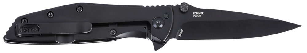 CRKT 7600K SLAG  EDC 2.95" Folding Plain Black Oxide D2 Steel Blade, Black Stainless Steel Handle