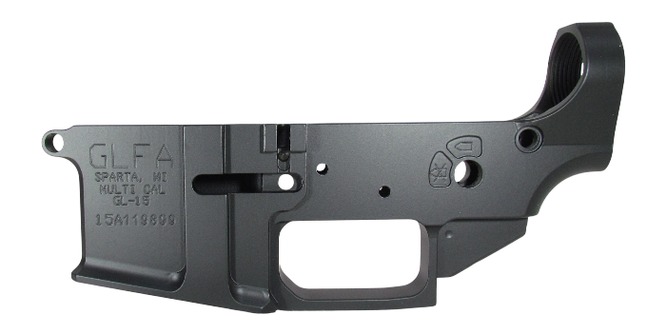 GLFA AR-15 Stripped Billet Lower Receiver-Black