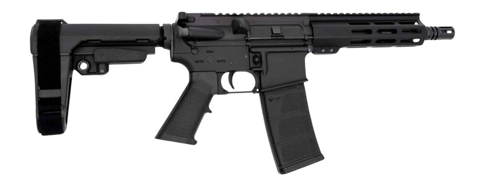 Andro Corp Industries 5568CB ACI-15 CQB 5.56 NATO 30+1 8" Black Nitride Threaded Barrel, Black Anodized Aluminum Receiver w/Picatinny Rail, M-LOK Handguard, Black Polymer SBA3 Pistol Brace, Black A2 G