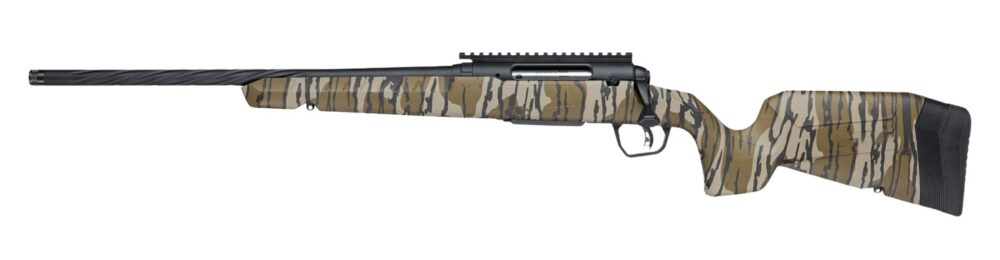 Savage Arms 33318 Axis 2 Pro 6.5 Creedmoor 4+1 20" Black Cerakote Carbon Steel Spiral Fluted Threaded Barrel & Receiver w/Picatinny Rail, Mossy Oak Original Bottomland Fixed w/Pistol Grip Synthetic St
