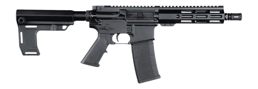 Andro Corp Industries 5568CBMPS ACI-15 CQB 5.56 NATO 30+1 8" Black Nitride Threaded Barrel, Black Anodized Aluminum Receiver w/Picatinny Rail, M-LOK Handguard, Black Polymer SBA3 Pistol Brace, A2 Grip